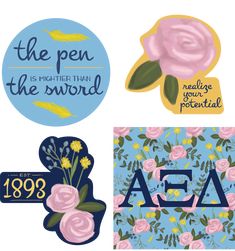 Our Alpha Xi Delta stickers are the perfect way to take your AZD sisters with you wherever you go! Sorority Sisterhood, Sorority Colors, Sorority Big Little, Alpha Xi Delta, Alpha Xi, Sorority Designs, Happy Notes