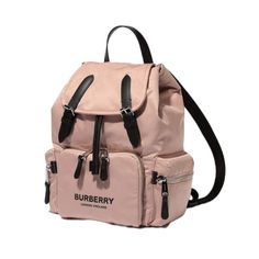 Burberry Backpack Rucksack Eco Nylon. Nylon And Leather Backpack With Silver Tone Hardware. Buckled Flap Tops With Snaps. One Zipper Pocket Inside And Two Side Zipper Pockets. Beautiful Color: Rose Beige My Daughter Wanted For School But She Is 10 She Needs More Room For Her Books And Folders. Nwt Burberry Kids Backpack, Designer Pink Backpack, Luxury Pink Backpack, Burberry Rucksack, Burberry Backpack, Plaid Backpack, Plaid And Leather, Burberry Plaid, Flap Backpack