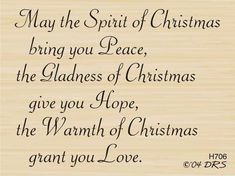 a wooden plaque with the words may the spirit of christmas bring you peace, the gladness