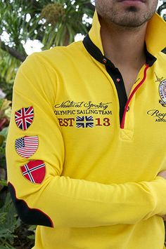 SILVER CUP Yellow (zoom) Menswear Inspiration, Popped Collar, Golden Eagles, Streetwear Styles, Polo Golf, Packaging Design Inspiration, T-shirt Polos, All About Fashion, Embroidery Logo