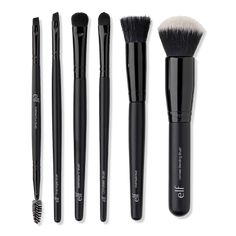 Flawless Face 6 Piece Brush Collection - e.l.f. Cosmetics | Ulta Beauty Elf Brushes, Elf Makeup Brushes, Flawless Face Makeup, Beauty Brushes, Face Makeup Brush, Elf Makeup, Brow Brush, Angled Brush, Flawless Face