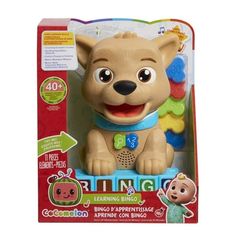 Learn and play with JJ and his dog, Bingo! Inspired by the popular educational YouTube Kids and Netflix series, CoComelon, the CoComelon Count & Learn Bingo toy lets kids engage in their own early learning adventures. This interactive learning toy for toddlers features adorable Bingo sitting on light-up blocks that spell his name. With 2 interactive buttons, 40 different learning phrases, music, and 10 pretend dog treats, preschoolers will love playing with Bingo to learn letters, counting, colo Baby Piano, Preschool Learning Toys, Music For Toddlers, Travel Toys For Toddlers, Learn Letters, Learn And Play, Learning Toys For Toddlers, Music Toys, Travel Toys