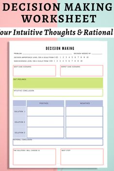 Thought Record, Decision Making Activities, Emotional Therapy, Self Esteem Worksheets, Activities For Teens, Make A Decision, Writing Exercises, Therapy Worksheets