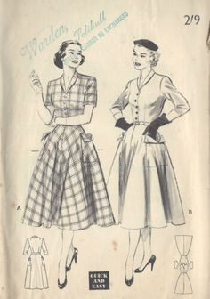 an old fashion sewing pattern from the 1950's