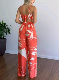 Pant Suits For Women, Mode Prints, Pantsuits For Women, Traje Casual, Printed Wide Leg Pants, Top And Pants Set, Mini Robes, Top Pants Set, Casual Suit