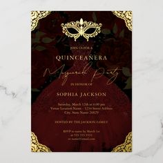 an elegant quinceauera birthday party in burgundy and gold