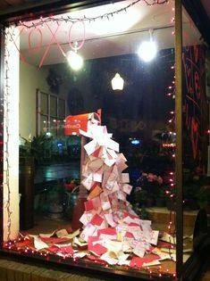 an image of a window display with valentine's day decorations in the front and back