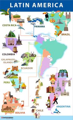 the latin america map with all its major cities