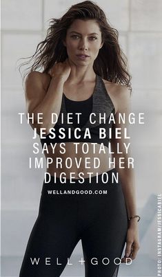 a woman in black sports bra top and leggings with the words, the diet change