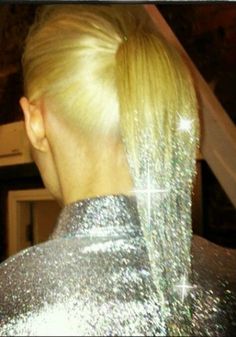 Bling it on. Fancy Ponytail, Dipped Hair, Dip Dye Hair, Arcade Fire, Glitter Dipped, Glitter Hair, Blonde Ombre, Hair Envy, Blonde Balayage