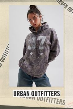 Hoodie sweatshirt in an overzised, relaxed fit in an all-over camo print. Designed with a crew neckline with hoodie & string details, a distressed 97 graphic across the front and topped with a kanga front pocket. Only at Urban Outfitters. Features Camo graphic hoodie sweatshirt Oversized hoodie sweatshirt All-over camo printed knit Crew neckline with hood & string details, drop shoulders and balloon sleeves Distressed 97 graphic across the chest Front kanga pocket Relaxed, oversized fit Regular length Easy pull-over style UO exclusive Content + Care 50% Cotton, 50% polyester Machine wash Imported Size + Fit Model in Camo is 5’9.5" and wearing size S/M Measurements taken from size S/M Chest: 46" Length: 27" | Camo Graphic Hoodie Sweatshirt in Camo, Women's at Urban Outfitters Camouflage Outfits, Camo Sweatshirt, Camo Outfits, Sweatshirt Oversized, Camo Hoodie, Fall Hoodies, Trendy Fall Outfits, Graphic Tees Vintage, Urban Outfitters Women