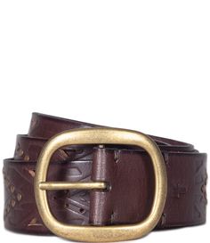 From Frye&#x2C; this belt features:LeatherFastening buckleApprox. 1.49" WS: approx. 31" LM: approx. 34" LL: approx. 37" LXL: approx. 40" LWipe cleanImported. Casual Belt, Dillard's, Fall Outfit, Embossed Leather, Emboss, Leather Belt, Fall Outfits, Clothing Accessories, Leather