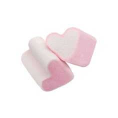 two pink and white heart shaped sponges