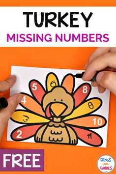 a turkey missing numbers activity for kids to learn how to count the number on it