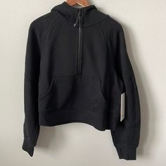 Nwt Lululemon Scuba Oversized 1/2 Zip Hoodie Black Size Xl/Xxl New To Poshmark? Use Code Sashimi12345 When You Sign Up For $10 Off! Oversized Lululemon Hoodie, Black Scuba Lululemon, Black Lulu Scuba, Lululemon Scuba Full Zip Hoodie, Lululemon Sporty Hooded Sweatshirt, Aesthetic Lululemon, Scuba Oversized 1/2 Zip Hoodie Lululemon