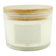 refresh candle with wooden lid