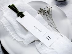 Style C | Personalised Place Cards with Moss Velvet Ribbon | White Minimalist Wedding Place Cards, Placecards Wedding Table, Photo Place Cards, Ribbon Place Cards, Wedding Puglia, Hand Lettered Place Cards, Velvet Ribbon Wedding, Table Coordinate, Wedding Luncheon