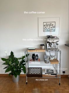 the coffee corner is clean and ready for us to use in their home or office