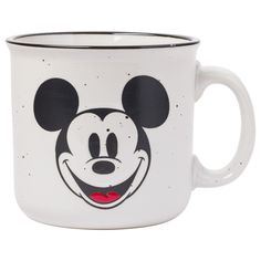 PRICES MAY VARY. WAX RESIST CAMPER MUG: Enjoy your coffee or tea in this cute Disney Mickey Wax Resist 20oz. Ceramic Camper Mug. Featuring a smiling Mickey against a speckled background. This mug has black rim MULTIPLE USES: It’s an officially licensed, collectible mug that can also be used as a paperweight, pen holder for your desk, or a place to store your loose change DURABLE AND STURDY: Our camper coffee mug is perfect for hot or cold beverages, is BPA-free. Not for Microwave Use, and Hand W Camper Mug, Wax Resist, Loose Change, Black Rims, You Loose, Cute Disney, Pen Holder, Cold Beverages, Disney Mickey Mouse