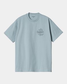 Color: Misty Sky / Black - The S/S Ablaze T-Shirt is woven from midweight cotton jersey in a loose fit. Graphic prints appear on the chest and back. 100% Cotton (organic), Loose fit, Short sleeves, Graphic prints Sky Black, Carhartt Wip, Workout Shorts, Graphic Prints, S S, Loose Fitting, Short Sleeves, T Shirt, Color