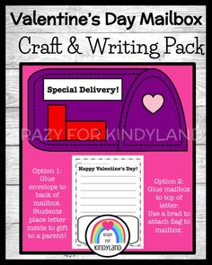 valentine's day mailbox craft and writing pack