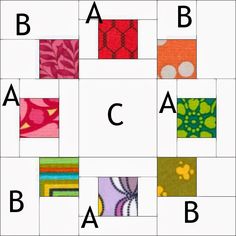 the letters are arranged in squares to spell out abc, b, c, and person