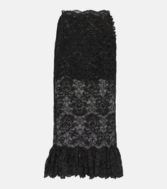 Lace midi skirt in black - Rabanne | Mytheresa Skirt Png, Battenberg Lace, Png Clothes, Lace Midi Skirt, Fantasy Gowns, Black Midi Skirt, Lace Midi, Paco Rabanne, Tunisia