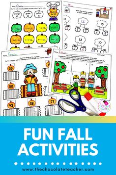 A picture of fun fall worksheets for first grade students. Activities For First Grade, Fun Learning Activities, Number Bond, First Grade Worksheets, Fun Fall Activities, Social Studies Lesson, Grammar Lessons