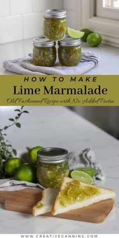 how to make lime marmalade recipe with no salt or oil in mason jars