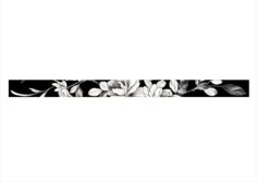 a black and white floral border with leaves