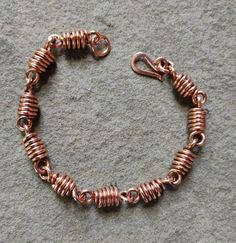 This is a Very Nice Rustic Hand Made Copper Bracelet  8 1/2 Inches Made with 16 Gauge Copper Wire $4.75 Shipping to all 50 U.S. States With Tracking.  Comes Packed in a Nice Gift Box Wire Bracelets, Copper Jewelry Diy, Crystal Ideas, Wrapping Tutorial, Wrapped Rings, Copper Wire Jewelry, Wire Jewelry Making, Chain Maille Jewelry, Chain Maille