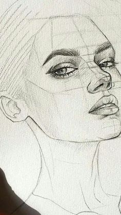 a pencil drawing of a woman's face