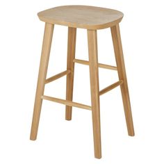 a wooden stool on a white background