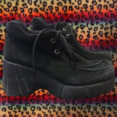 "Super thick platform lace up ankle boots by brand \"Crush\" - some wear on interior, and mild marks on nubuck leather exterior. Size 6, and fits a bit big - please see insole measurement below.  Insole: 9.5\" Platform: 3.5\"" Super Chunky, Lace Up Ankle Boots, Nubuck Leather, Boot Shoes Women, Womens Boots, Shoe Boots, Ankle Boots, Lace Up, Size 6