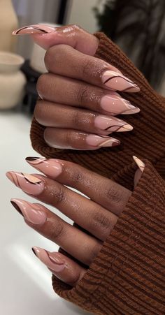 Do It Yourself Nails, Almond Shaped Nails Designs, Almond Acrylic Nails Designs, Paznokcie Hello Kitty, Unghie Sfumate, Nude Nail Designs, Nagel Tips