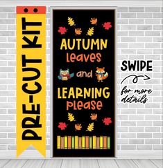 autumn leaves and learning please door hangers