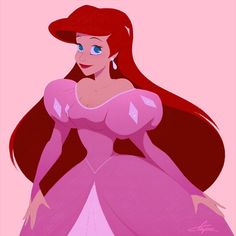 ariel from the little mermaid in pink dress