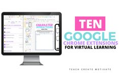 a computer screen with the words ten google chrome extensions for virtual learning in front of it
