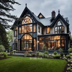 Floor to ceiling windows on a gorgeous black and white Gothic house. Gothic Modern House, Victorian Gothic Home Decor, Gothic Homes, Morgantown West Virginia, White Gothic, Gothic Windows, Gothic Home, Castle House, Floor To Ceiling