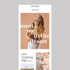 an image of a website page with the words meet me in the desert