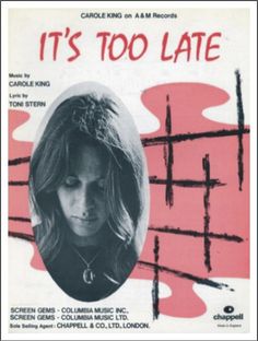 it's too late poster with an image of a woman in the center and red background