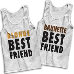 Blonde & Brunette Best Friends Tees by AwesomeBestFriendsTs #bestfriends Brunette Best Friends, Blonde Brunette Best Friends, Bff Tshirts Funny Best Friends, Blonde And Brunette Best Friends, Blonde And Brunette, Best Friend T Shirts, Bff Shirts, Best Friends Sister, Friends Tee