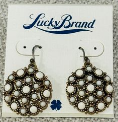 Lucky Brand  Vintage  Never used, perfect conditions  Original display  2013 collection Lucky Brand Earrings, Brand Earrings, West New York, Wedding Jewelry Earrings, Zen Garden, Wedding Earrings, Lucky Brand, Wedding Jewelry, Zen