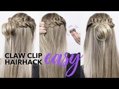 Braid And Bun, Claire Hair, Small Claw Clip, Claw Clip Hair, Hair Hack, Clip Hair, Claw Clip, Hair Hacks, Hair Clips