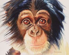 an artistic painting of a monkey's face