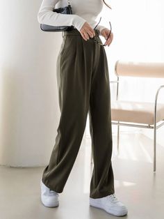 DAZY Zipper Fly Solid Tailored Pants | SHEIN USA Shein Pants, Light In The Dark, Harem Pants