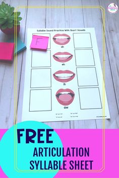 a free articulation printable worksheet for kids to learn how to draw lips