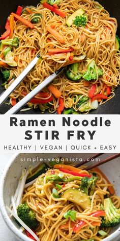 ramen noodle stir fry with broccoli and carrots