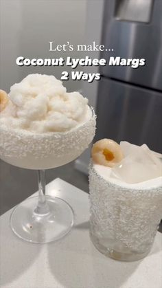 coconut lychee margaritas with 2 ways to make them taste like they are on the menu