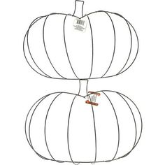 a drawing of a pumpkin with two strings attached to it's top and bottom